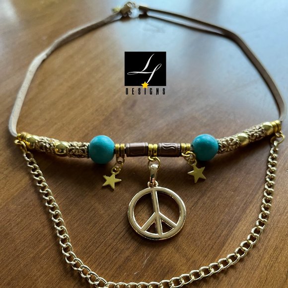 NWT: STARRY CENTER"PEACE" BOHO CHOKER - Picture 3 of 8